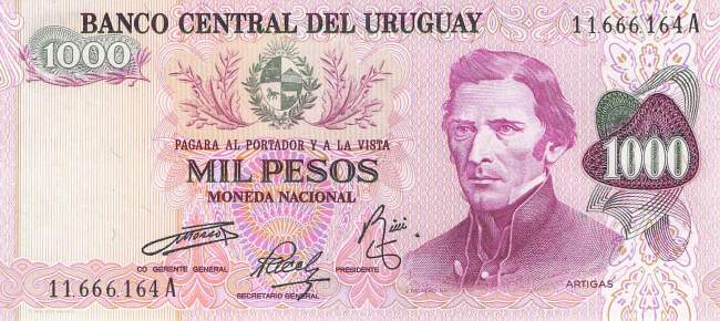 Uruguay 1000 Pesos p52-2 1975